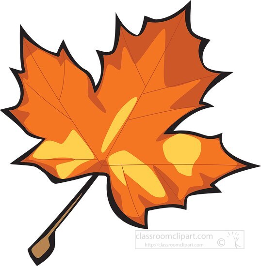 orange yellow fall folliage leaf 102 - Classroom Clip Art