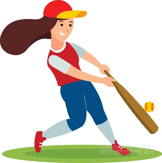 Ball Sports Clipart-player shows off her softball skills while hitting ...