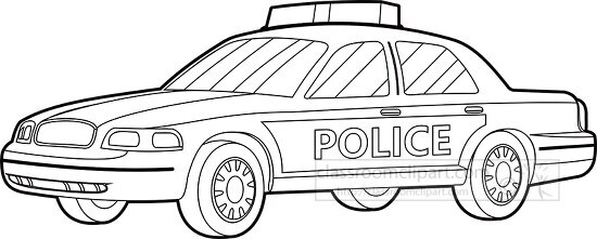 police patrol vehicle transportation black white outline clipart ...