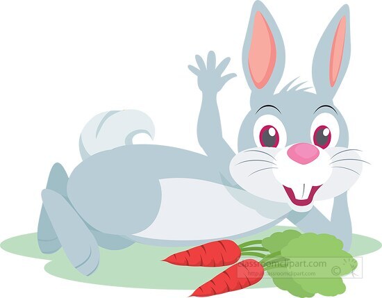 rabbit character sleeping with big carrot waving clipart - Classroom ...