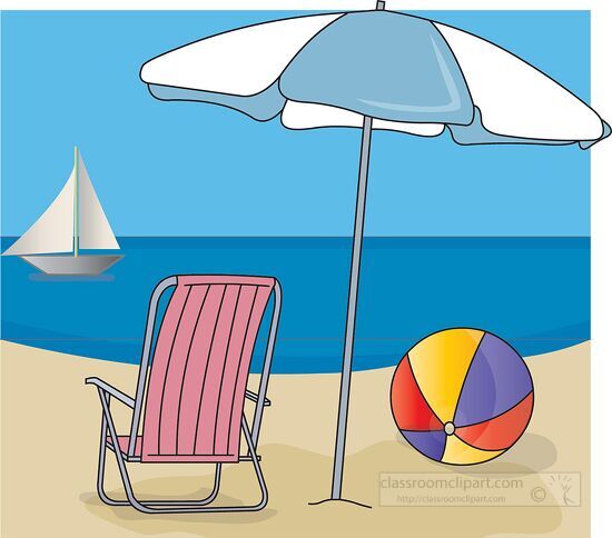 sail boat beach - Classroom Clip Art