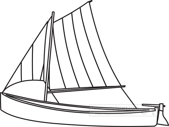 sailboat black outline clipart 24 - Classroom Clip Art