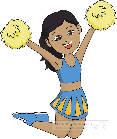 Cheerleading Clipart-school cheerleader jumping in air clipart