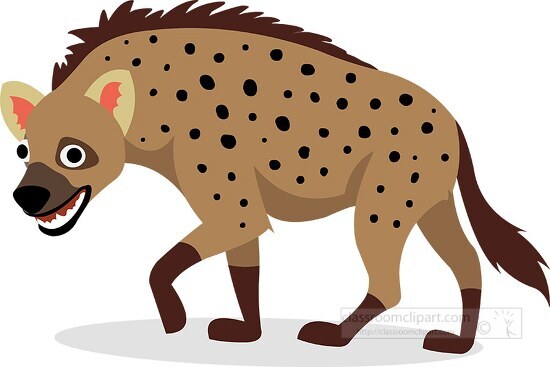 Spotted laughing Hyena in africa Clipart - Classroom Clip Art