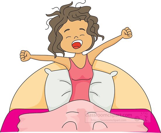 Stretching In Bed Wakeup In The Morning Classroom Clip Art