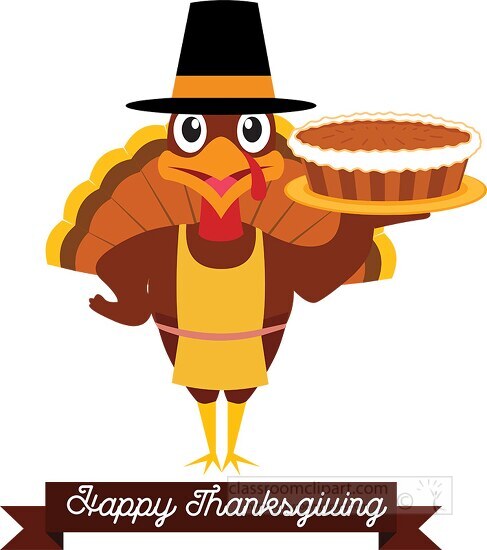 turkey with thanksgiving pumpkin pie food thanksgiving clipart ...