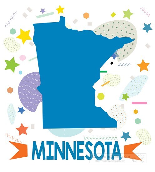 usa minnesota illustrated stylized map - Classroom Clip Art