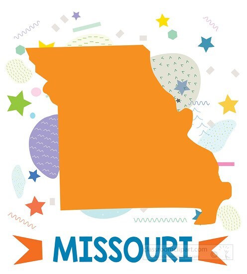 usa missouri illustrated stylized map - Classroom Clip Art