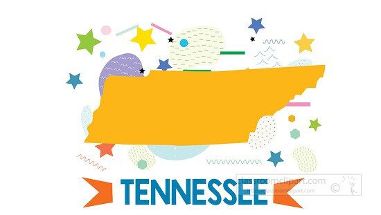 usa tennessee illustrated stylized map - Classroom Clip Art