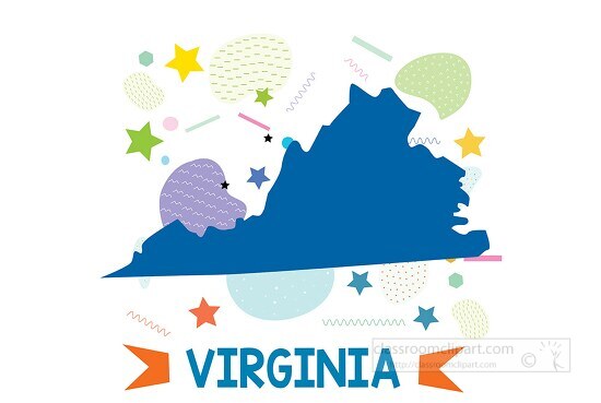 Free usa virginia illustrated stylized map - Classroom Clipart