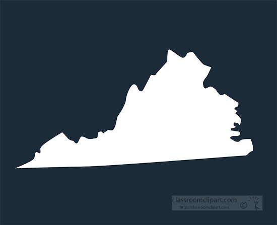 virginia state map silhouette style clipart - Classroom Clip Art