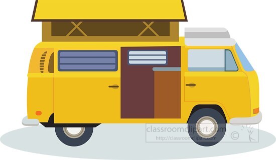 yellow volkswagon camper van clipart - Classroom Clip Art