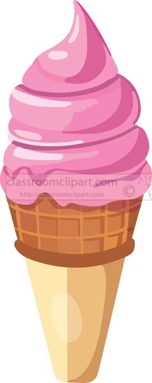 strawberry ice cream cone clip art