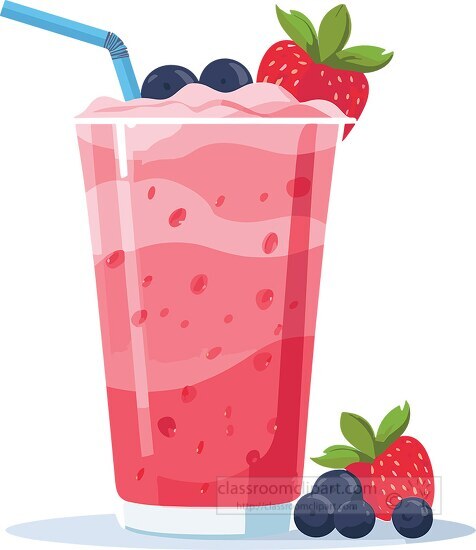 strawberry smoothie with a variety of fruit