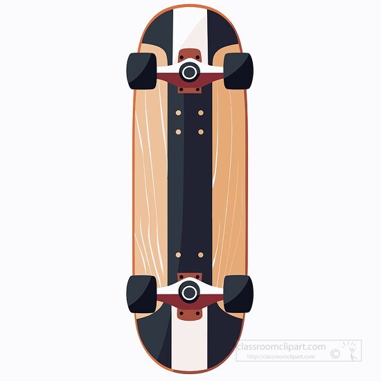 street style skateboard illustration with a hardwood finish