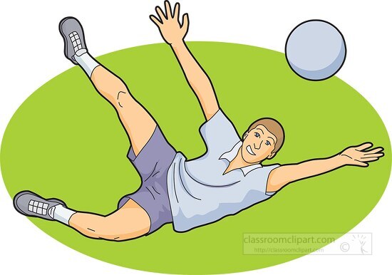 stretching to hit volleyball clipart