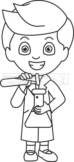 science black and white clipart for kids