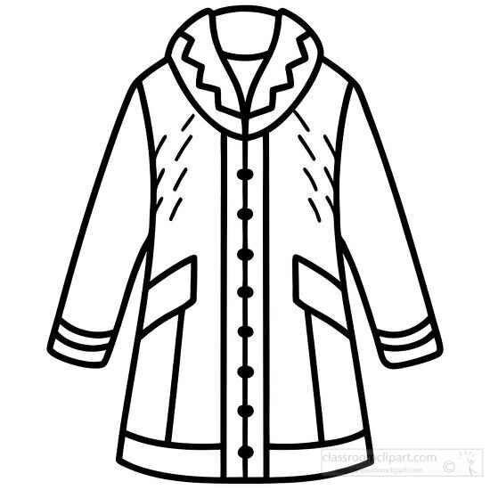 stylish winter coat with a hood  black outline