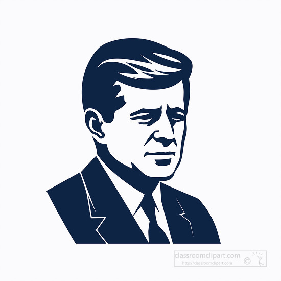 stylized black and white outline of president john f kennedy