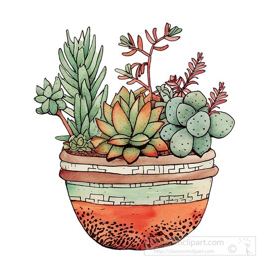 succulent plant in a large rustic pot