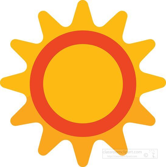 sun icon with a yellow center and a surrounding orange ring