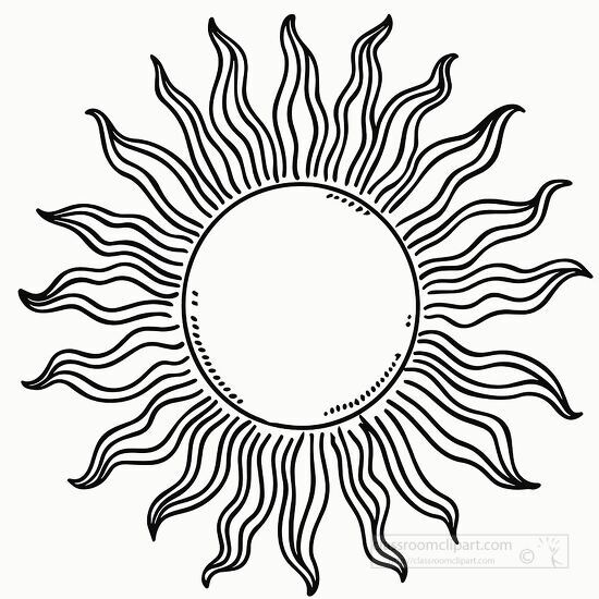 sun icon with wavy rays radiating from a central circle