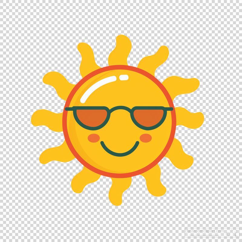 Sunny Character With Sunglasses Enjoying Bright Weather