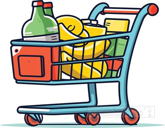 Grocery Clipart-supermarket cart in retail store