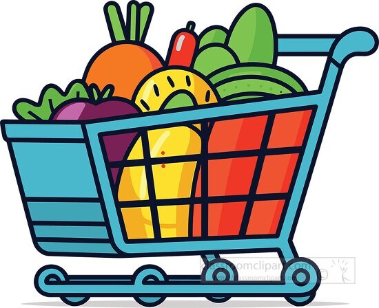 supermarket wheeled basket