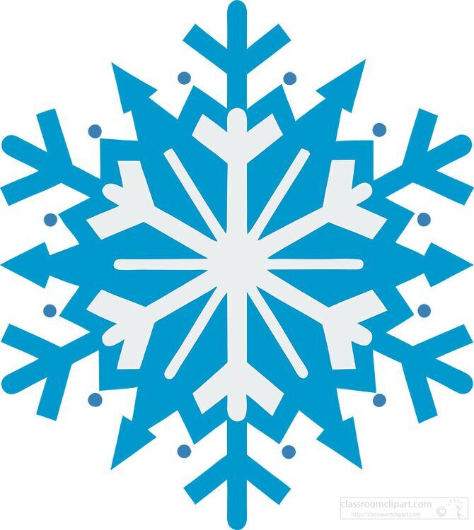 symmetrical blue snowflake transparent