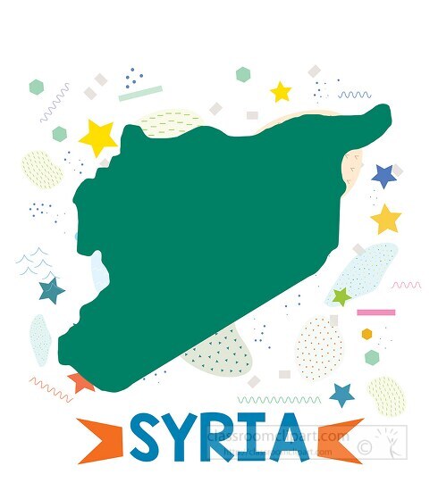 syria illustrated stylized map