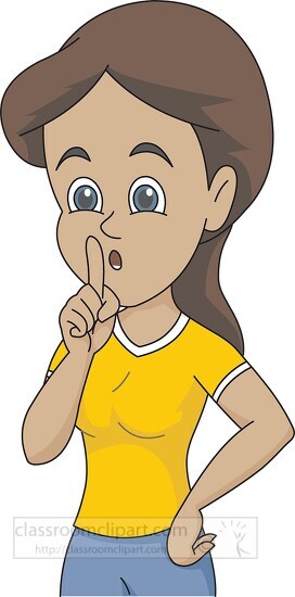 teacher showing gesture to be silent or keep quite clipart 9032
