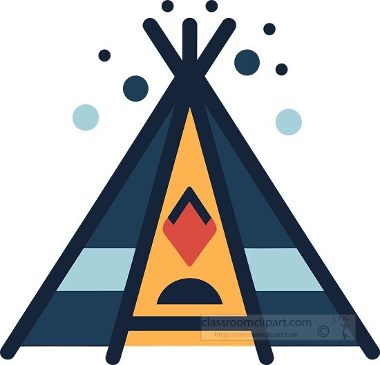 tee pee with indian motifs 