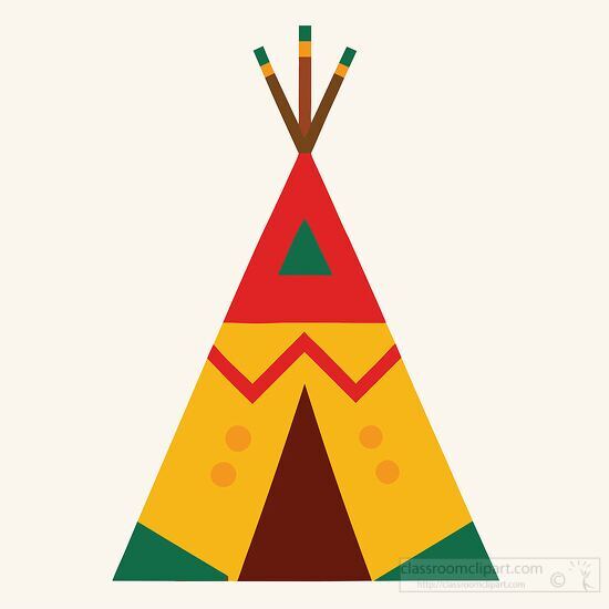 teepee with colorful geometric patterns