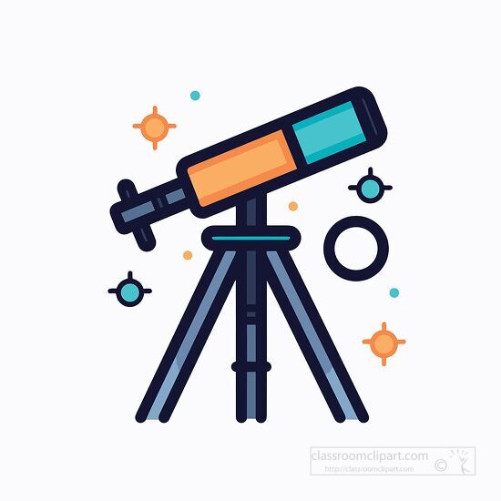 telescope icon style clip art