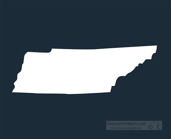 tennessee state map silhouette style clipart