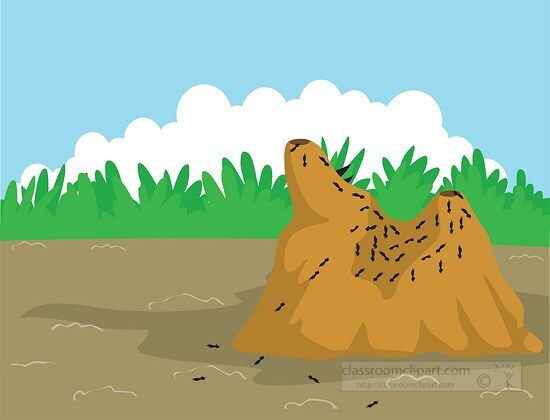 termite hill in africa clipart