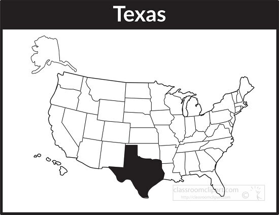 texas map square black white clipart
