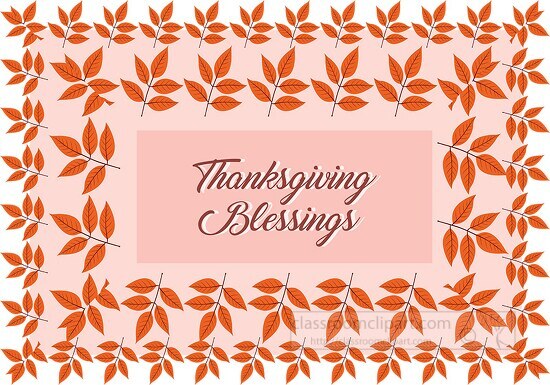 thanksgiving blessings border fall leaves clipart