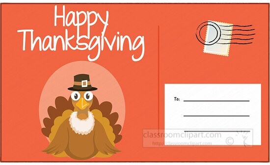 thanksgiving postcard with turkey