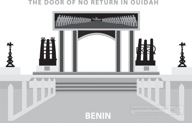 the door of no return ouidah benin vector gray color clipart