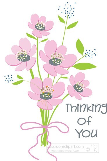 thinking of you flower bouquet clipart