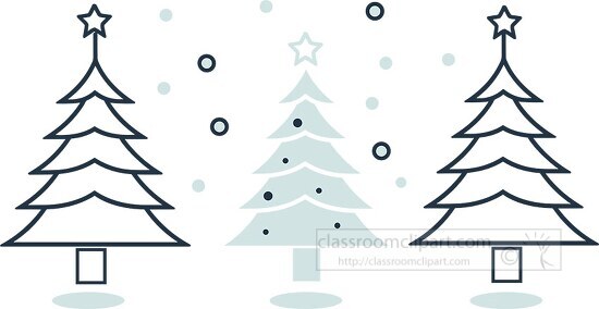 three christmas tree ornaments