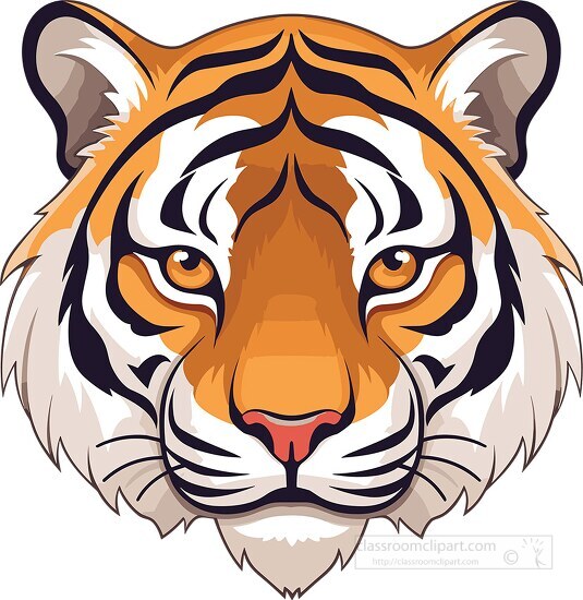 Tiger Clipart-tiger face with yellow eyes