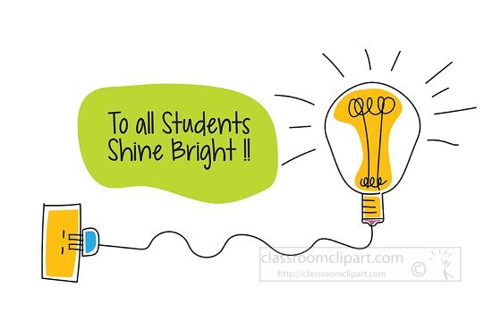 to all students shine bright lightbulb