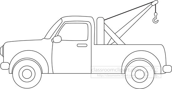 tow truck black outline clipart