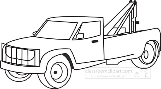 tow truck black outline clipart 70