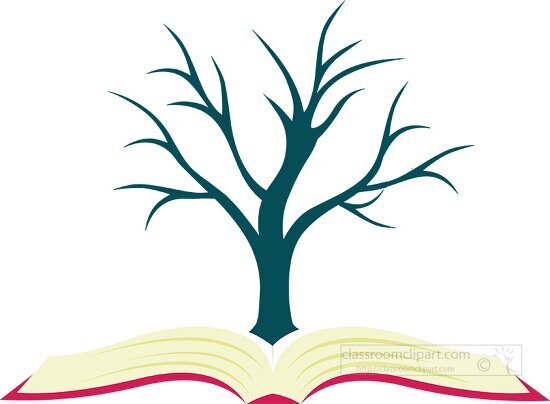 tree growing out of open book clipart