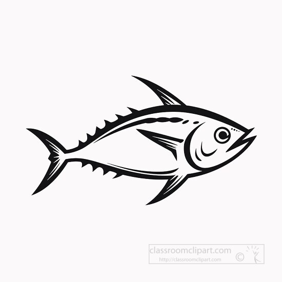 Animal Outline Clipart-tuna black outline printable clip art