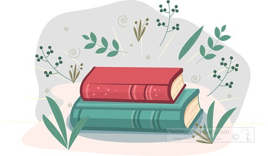 two books stacked clipart